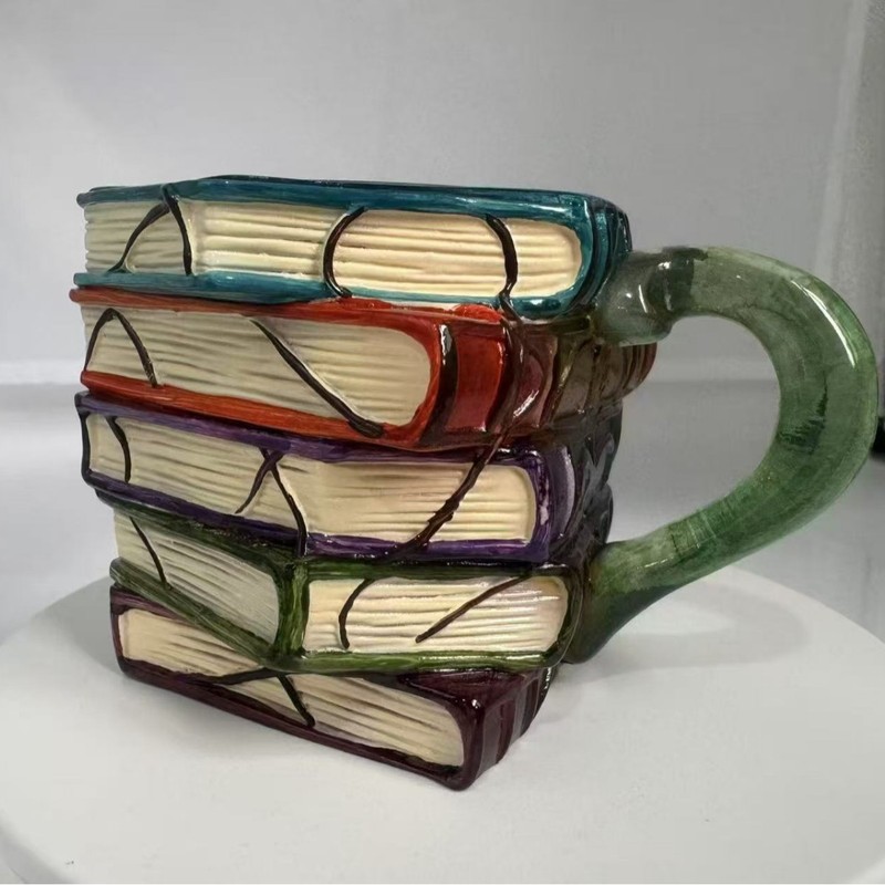 国境を越えた新しい人気Painted Book Mugカラーブックカップマグカップコーヒーカップ|undefined