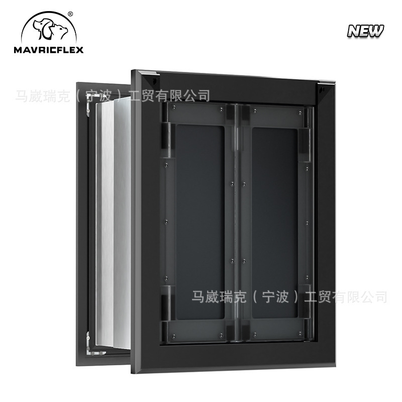 New heavy-duty aluminum alloy double push window door pet door opening can be expanded big dog free two-way cat and dog door curtain