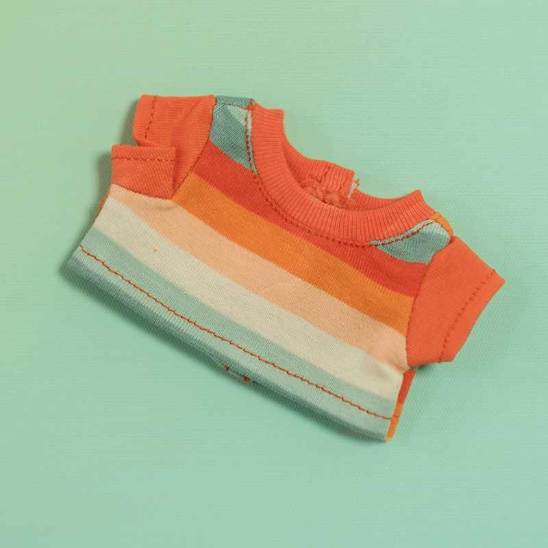 Camiseta color block vermelha e laranja / 5cm