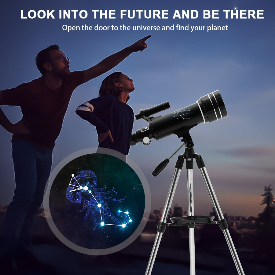 星座天文望远镜不锈钢支架可手机拍照录像带星图找十二星座广角