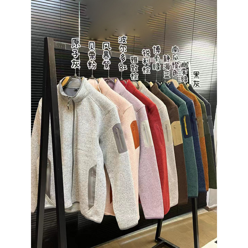 Classic Spring Autumn Winter New High Version Stand Collar Fleece Jacket Men's and Women's Cardigan Ykk Zipper Hooded Jacket