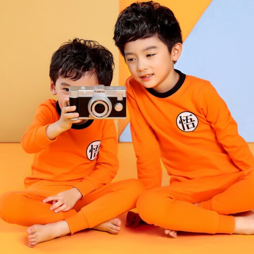 Children's autumn clothes and long pants pure cotton boys and girls underwear set autumn and winter baby cotton round neck bottoming cotton sweater