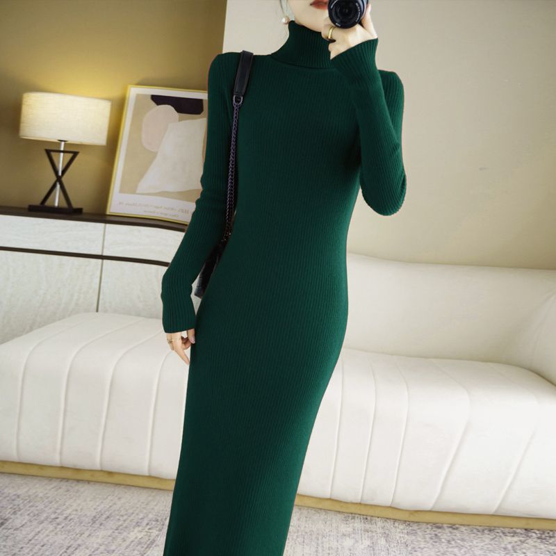 Autumn and Winter Wool Dress, Slim Fit, Hip-Hugging, Extra-Long Sweater, New Arrival, Base Layer, Over-The-Knee, Tight-Fitting Wool Long Skirt Autumn and Winter Wool Dress, Slim Fit, Hip-Hugging, Extra-Long Sweater, New Arrival, Base Layer, Over-The-Knee, Tight-Fitting Wool Long Skirt