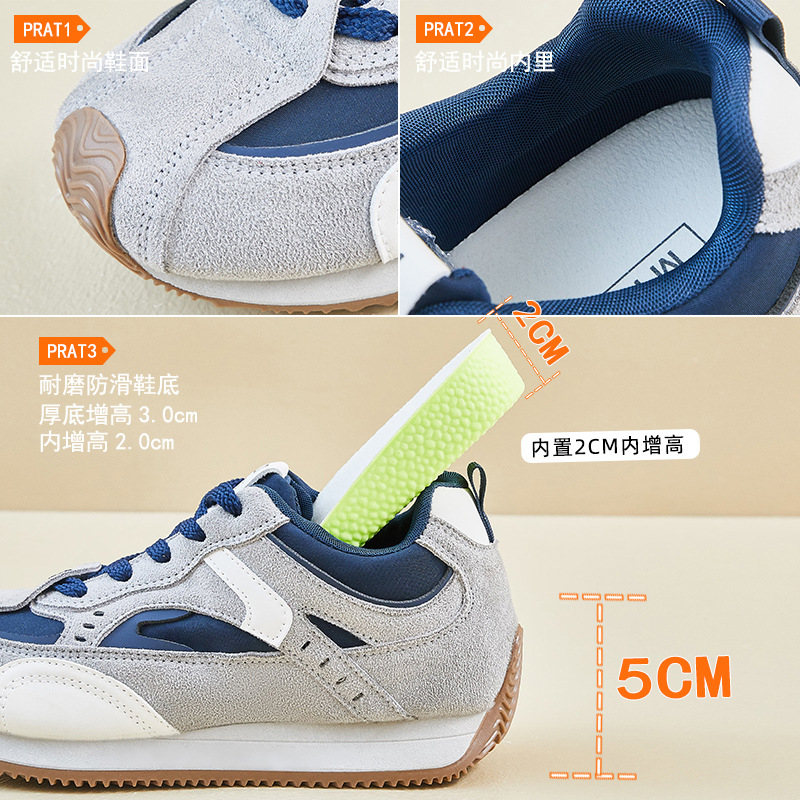 Zapatillas Forrest Gump de Plataforma para Mujer FSCL-605 de PU y Caucho Con Elevación para Uso Diario