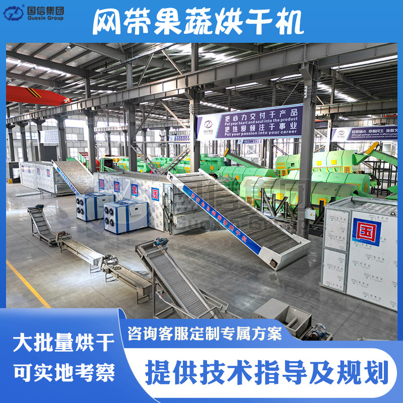 果蔬烘干机 网带式水果干蔬菜烘干设备 萝卜木瓜丝红薯烘干生产线