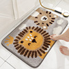 大江 Cartoon animals velvet carpet floor cushion home bathroom door bathroom anti -sliding pad water absorption foot pad