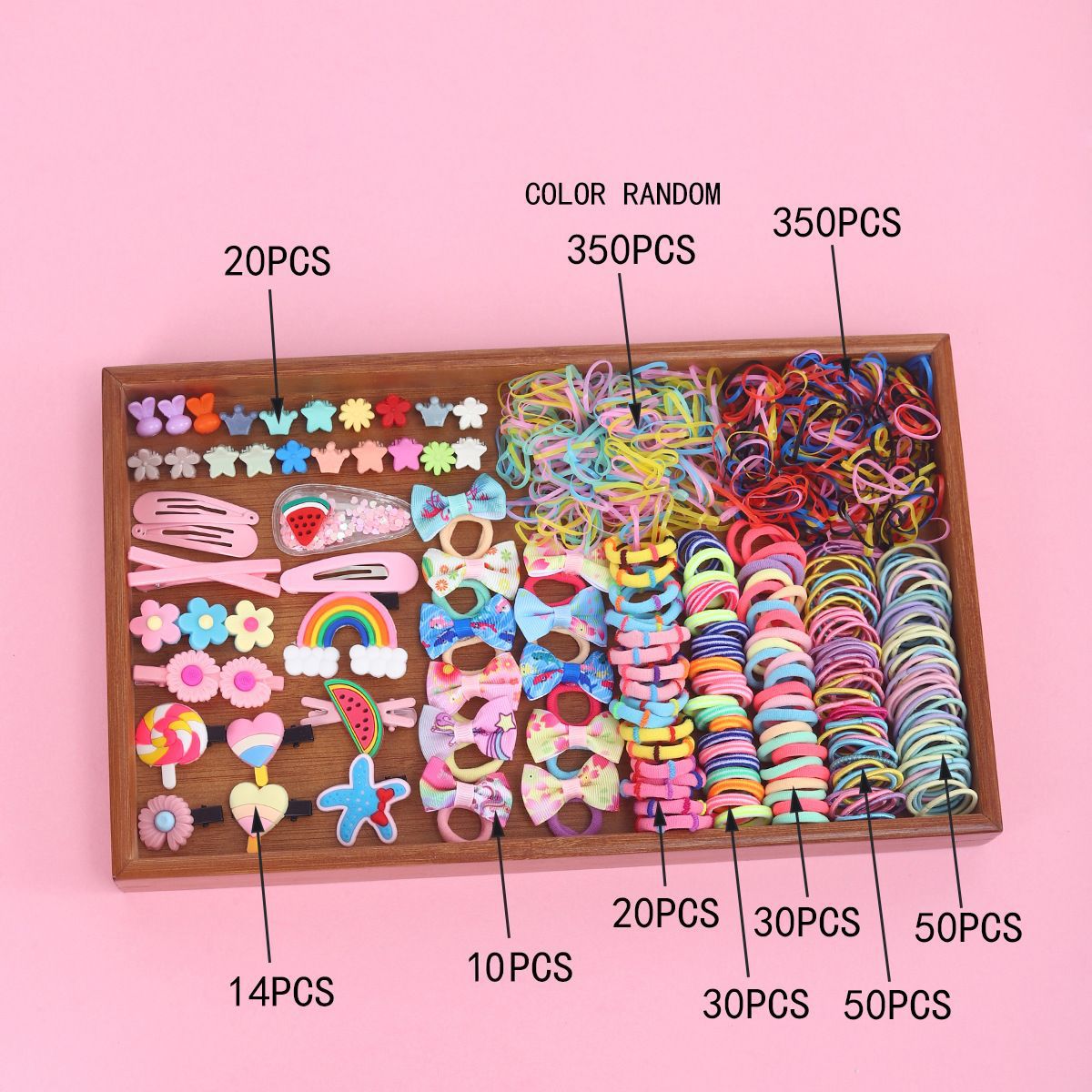 Joyas infantiles nuevas tarjetas de cabello princesa cabello cuerda de cabello bebé caja de regalo para niñas clip de borde coreano conjunto de joyería para el cabello