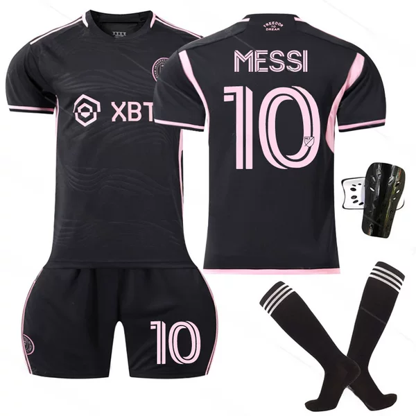 2223 Miami Jersey No. 10 Messi Major League Soccer Suit No. 9 Suarez Black Powder Suit with Socks
