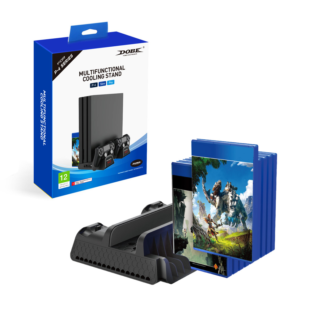 PS4/SLIM/PRO Multi-Función de refrigeración base PS4 mango juego cargador de doble asiento con pantalla LED plato de luz rack