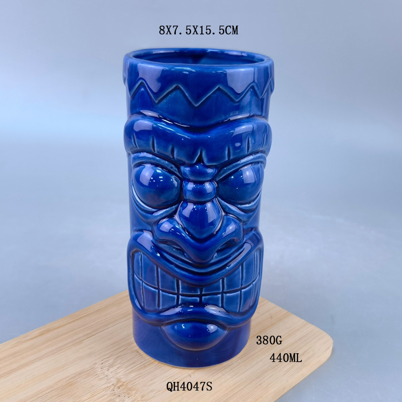 Selección estricta de tazas de cerámica hawaiana TIKI tazas de cóctel creativas tazas de agua en relieve tazas de agua TIKI cara zombie