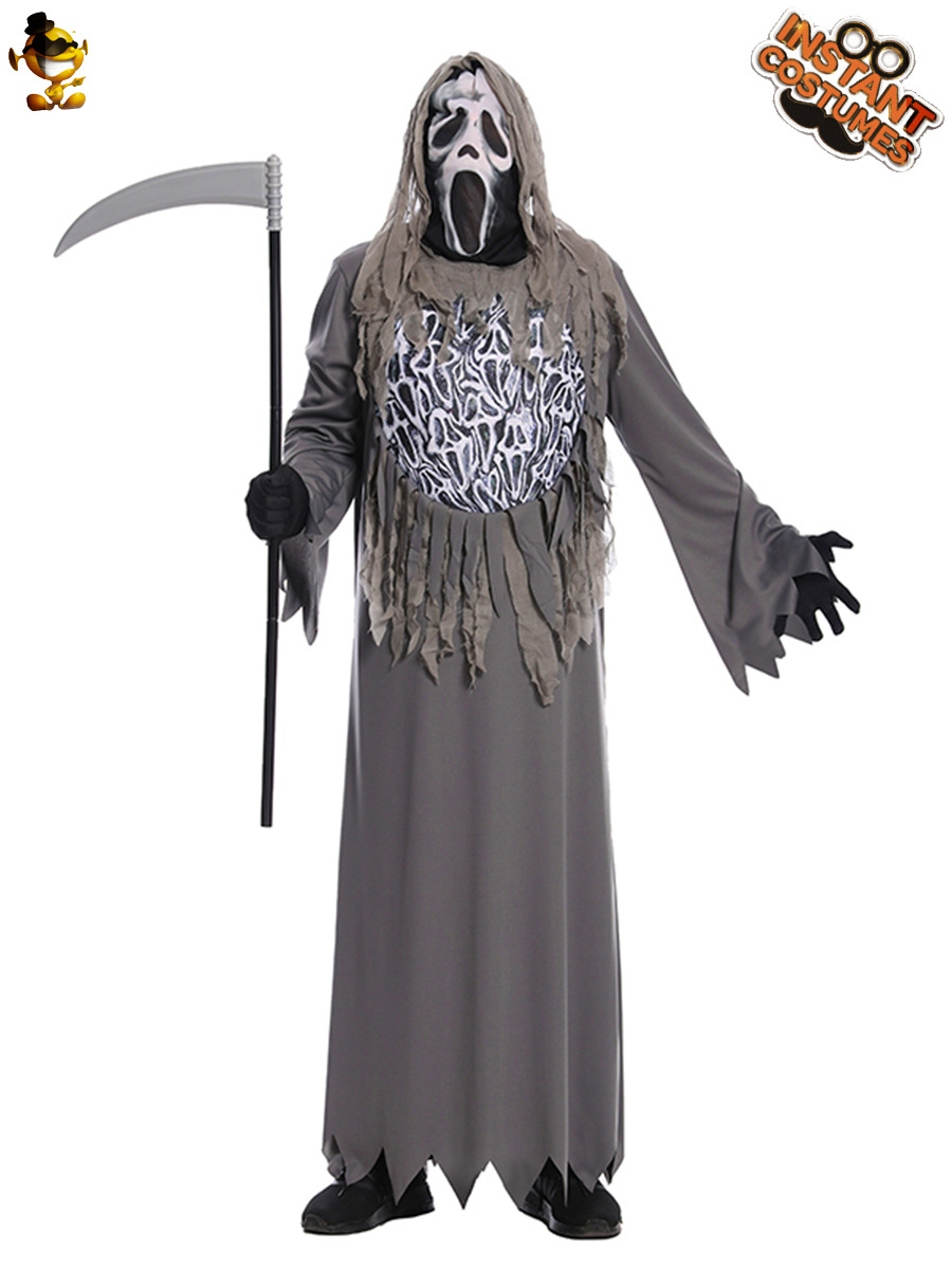 Halloween gran hombre gris horror cadena fantasma Halloween partido traje Cosplay ropa etapa rendimiento ropa