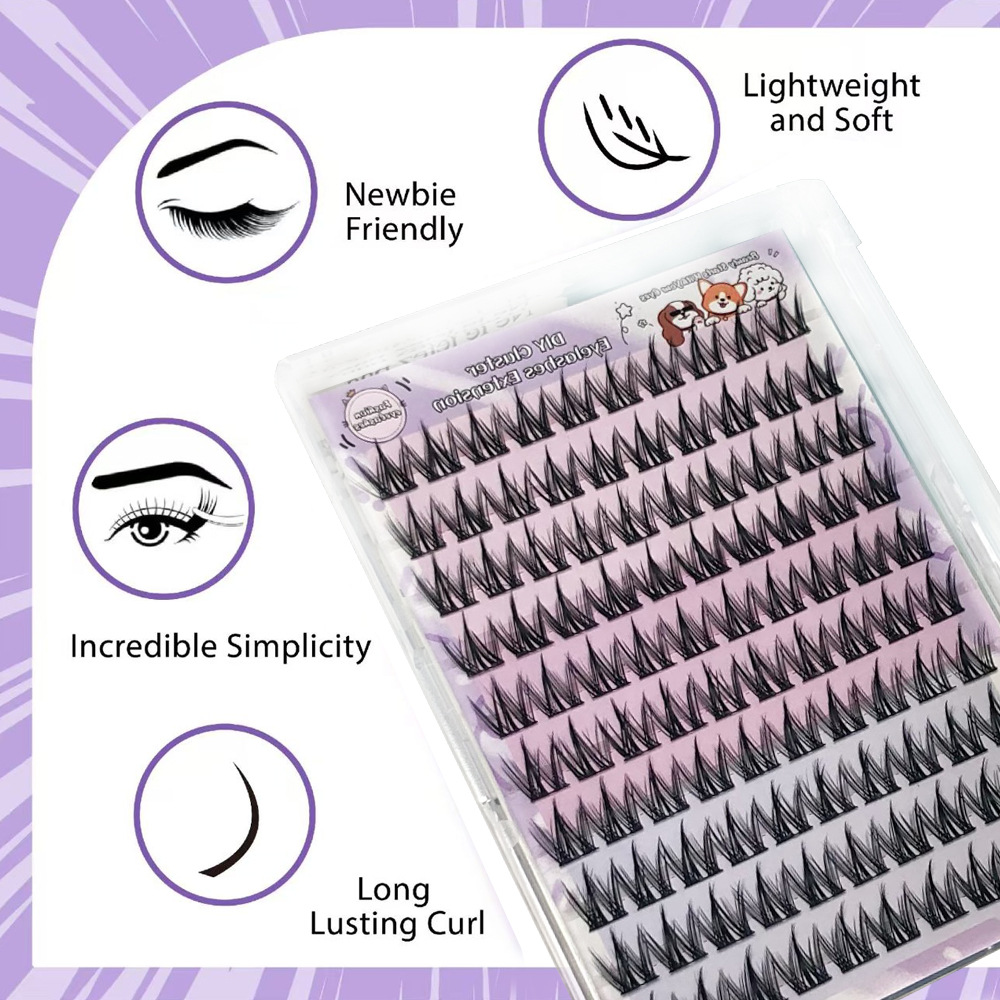 Comercio exterior denso FD01 libro de pestañas de gran capacidad ligero suave simulación de gripe de cabello Barbie curvilinear un solo racimo de pestañas falsas