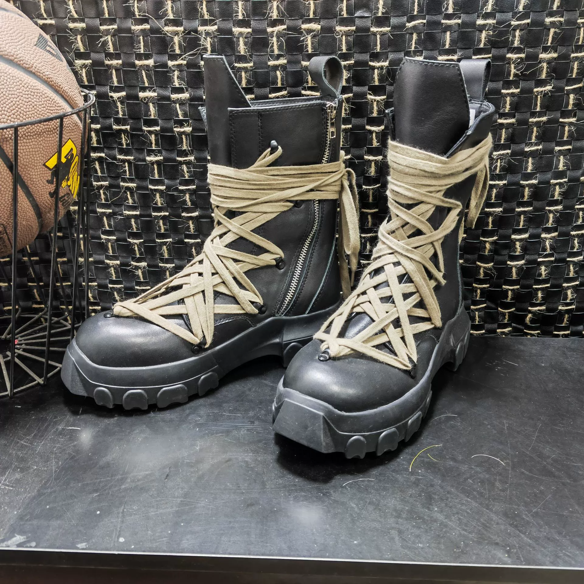 RO высокий бан кекс короткие сапоги мумия сумасшедшие ремешки