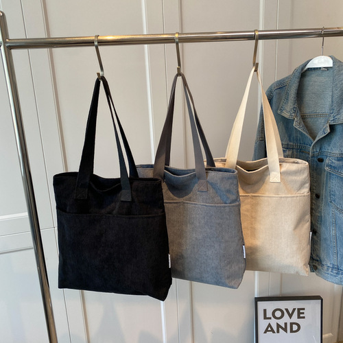 Wholesale new fashion large-capacity canvas bag Korean version student class versatile simple shoulder bag Japanese women's bag