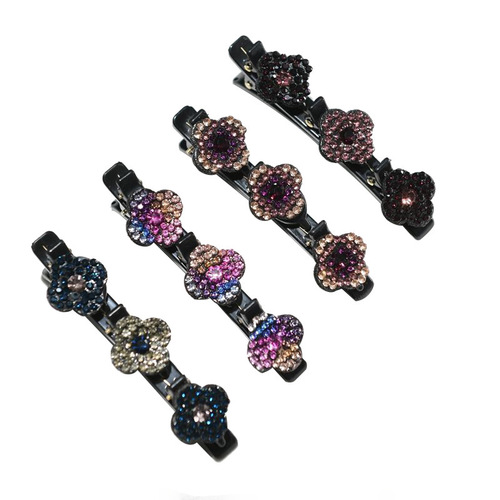 Elegant side clip with crystal edge, versatile and sparkling hair clip, flower-shaped side clip for a refined forehead fringe, perfect for messy hair styling.