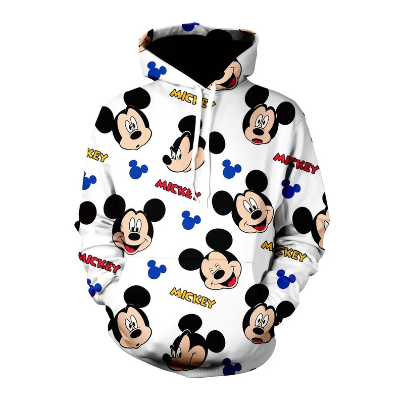 Foreign Trade Mickey Mouse 3D Printed Sweatshirt Men's Pullover Hoodie Loose Cute Cartoon Street Jacket