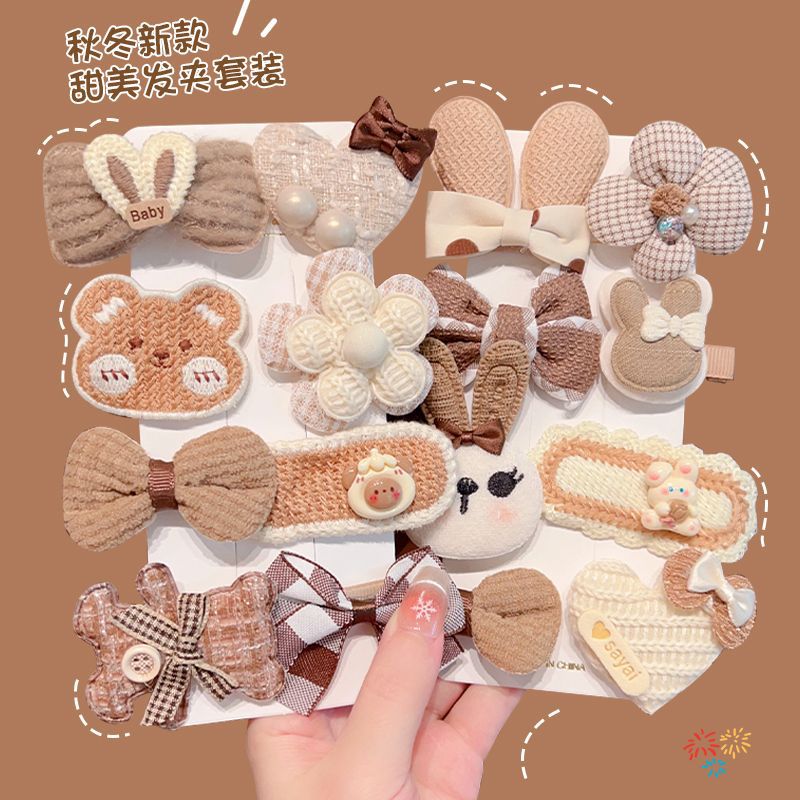 Horquilla para niños de color café con leche, clip de pelo de tela completamente cubierto para bebés, niña, bebé lindo, sin dañar la horquilla, tocado