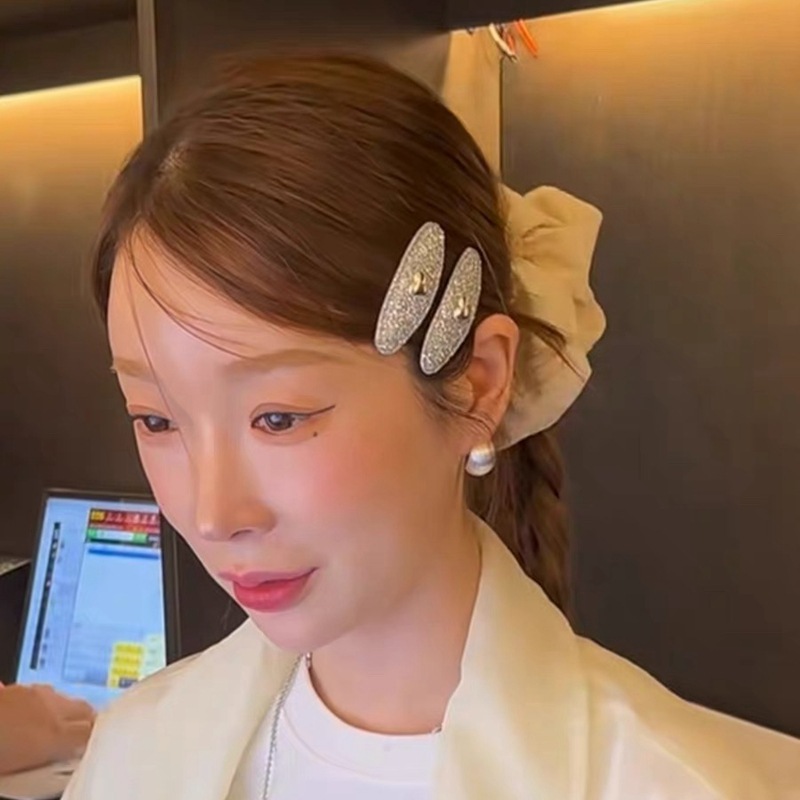 love heart rhinestone barrettes female bb clip temperament high sense side clip bang clip fashionable hairpin hair accessories female