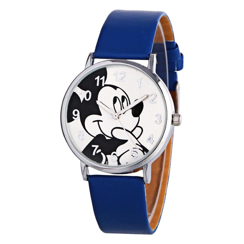 Deseo transfronteriza al por mayor lindo ratón de dibujos animados para niños ratón PU cinturón moda reloj de cuarzo entrega