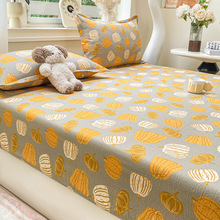 超柔双层纱床笠三件套夏季印花皱皱纱亲肤床垫保护罩席梦思套全包