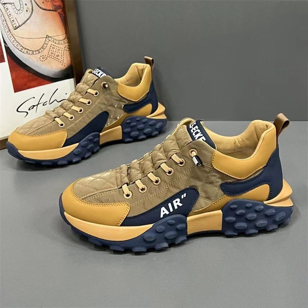 2023 New Fashion Simple Contrast Color Sports Shoes Casual Men's Shoes Thick Sole Comfortable Trendy Running Shoes