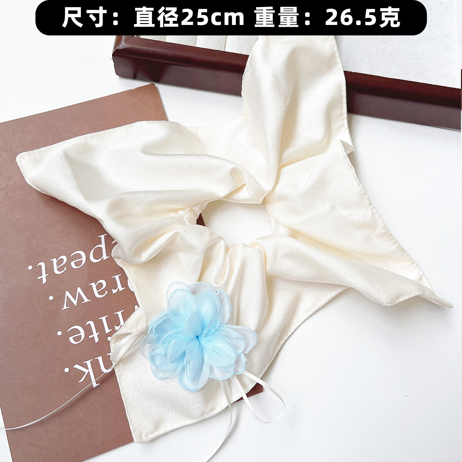 Aiyushan camellia toallas cuadradas cuadradas anillo de cabello de alto nivel de estilo extranjero de moda cabello de cola de caballo bola cabeza de cabello