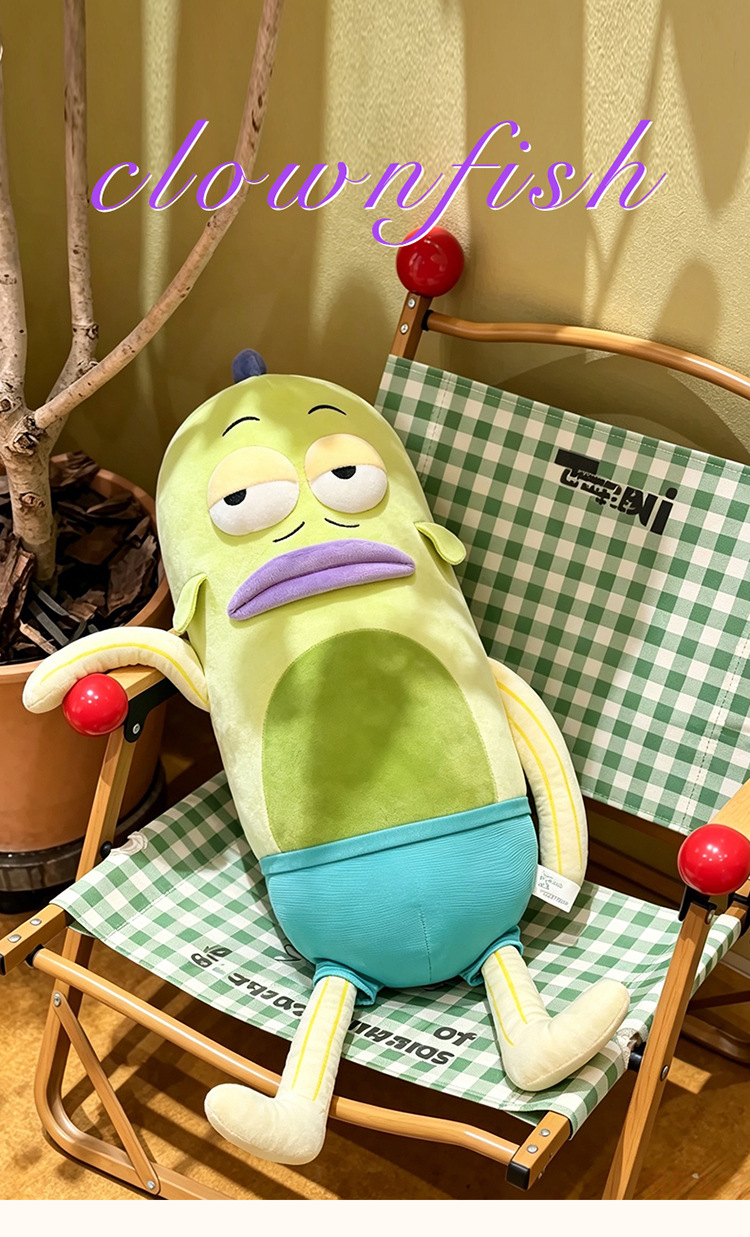 New ugly fish plush pillow, funny silly fish stuffed toy, wholesale pillow doll decoration