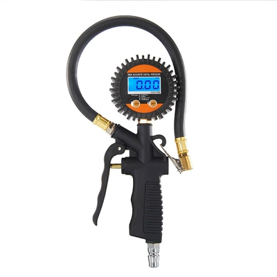 Inflatable integrated high-definition electronic large-screen digital display tire pressure gauge tire pressure gauge inflation gun air meter deflation pressure measurement (Air pressure gauge/tire pressure gauge) - km-1201lcd