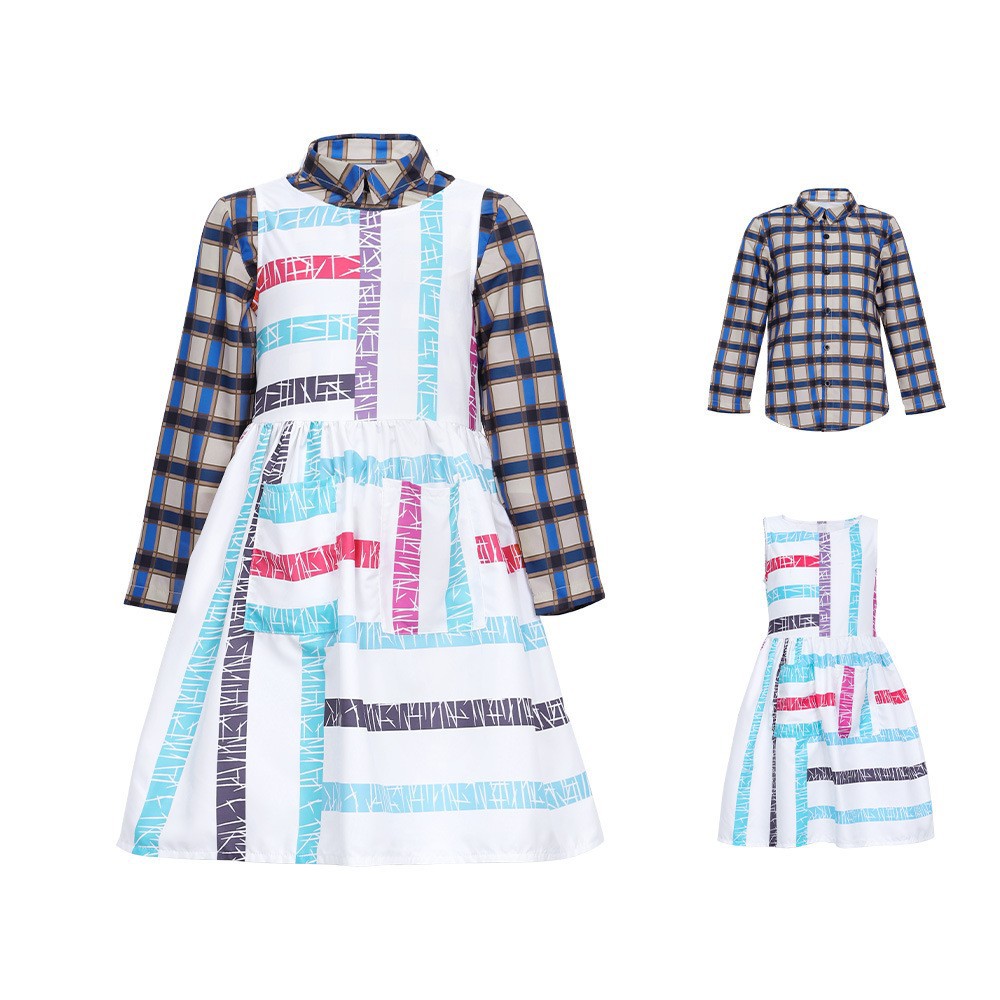 스몰 11 체크 무늬 드레스 세트