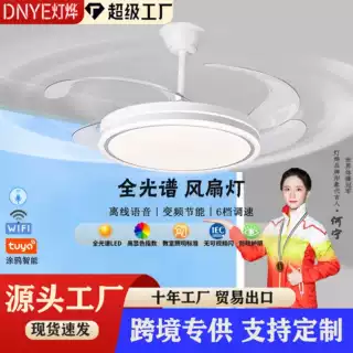 新款智能隐形风扇灯吸顶卧室风扇灯餐厅客厅吊扇灯家用简约风扇灯