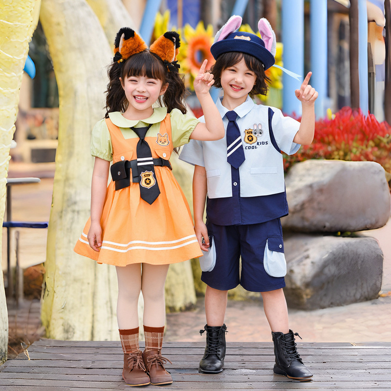 Zootopia Judy and Nick Cosplay Costumes for Boys and Girls, Sibling Outfits, Disney Play Clothes, Children's Day Performance