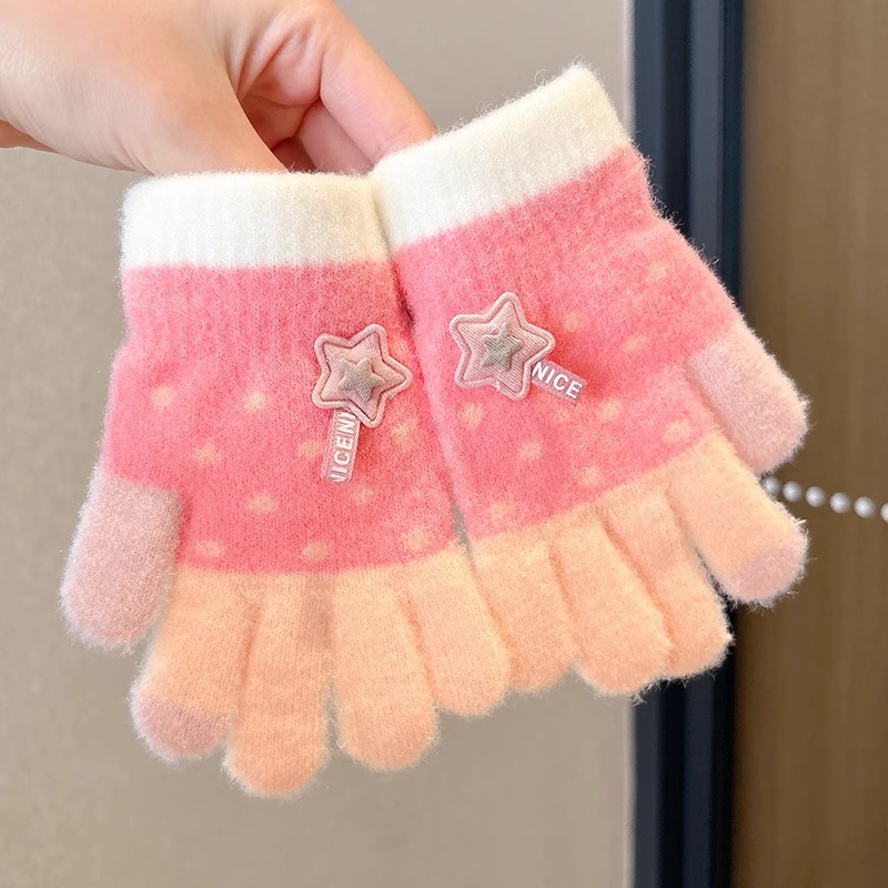 Guantes infantiles de invierno para niñas de invierno de cinco dedos para mujeres 2025 nuevos bebés calientes lindas niñas y niños