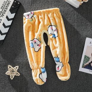 Newborn Warm Leg-wrapped Pants Flannel Baby Fleece-lined Pants 0-3 Months Newborn Baby Open Pants