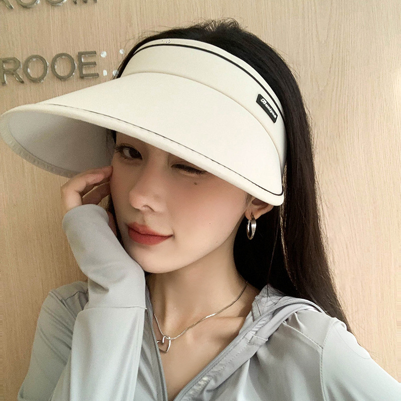 空顶帽时尚大帽檐防晒帽女遮阳帽夏季太阳帽遮脸防晒帽子女款跨境