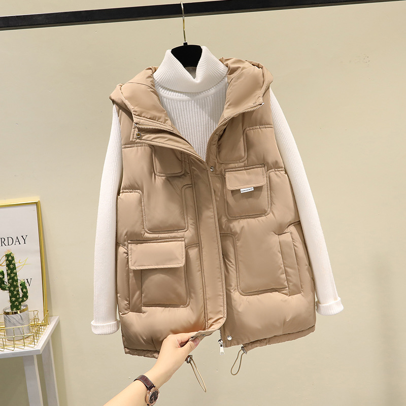 Otoño y invierno de 2022 nuevo estilo coreano suelto moda chaleco de algodón plumón chaleco de algodón chaleco de invierno damas abrazadera image 8