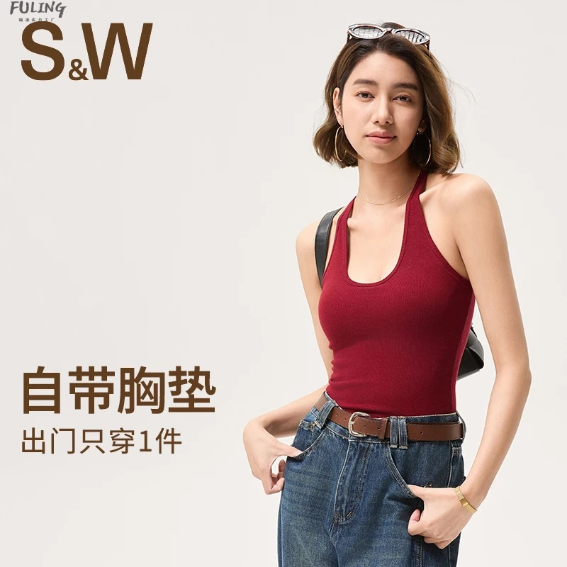 Sw Spring/Summer Women's Sports Minimalist Style Vest Base Layer Slim Fit Outerwear Beautiful Back Fitness Sexy Bra