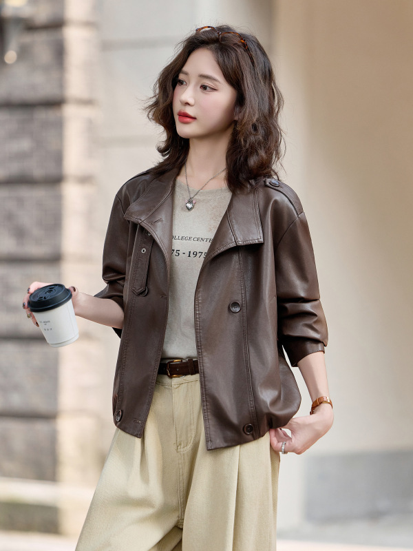 女式夹克外套2025秋季新款休闲气质立领宽松显瘦夹克上衣ZH2610|undefined