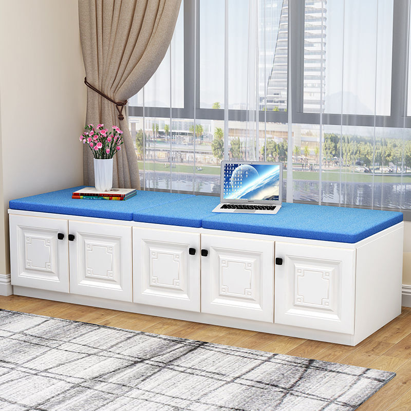 飄窗收納櫃飄窗櫃儲物櫃榻榻米地櫃多功能可坐臥室矮櫃靠牆櫃廠家