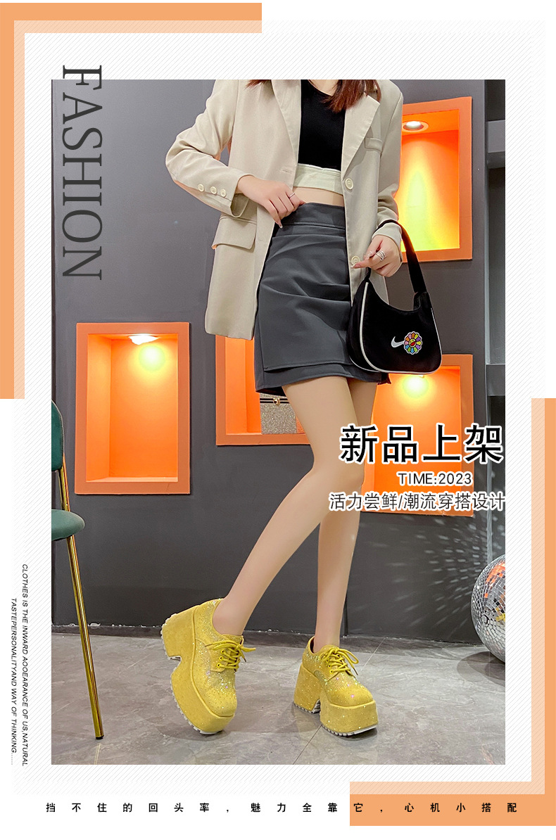 C4691 1220K GIÀY THỂ THAO TĂNG CHIỀU CAO NỮ CANNKTR GẮN ĐÁ MÙA XUÂN THU ĐÔNG TĂNG CHIỀU CAO ĐẾ CAO GIÀY DÉP NỮ G04 SẢN PHẨM MỚI