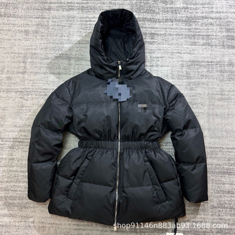 P家2025新款95白鹅绒羽绒服女外套显瘦收腰三角标连帽羽绒服外套|undefined