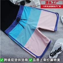 现货【光板可加Logo】防泼水男士沙滩裤2025速干运动冲浪健美短裤