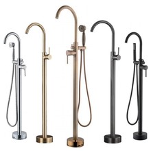 外贸浴缸落地花洒龙头仿古全铜花洒浴缸龙头全铜主体家用落地