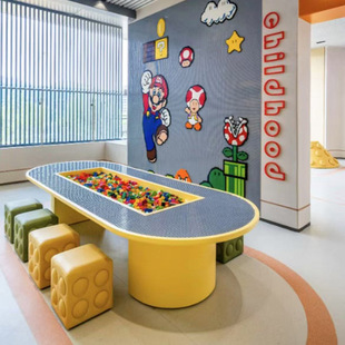 Sales Office Children's Area Table and Chair Combination Bookstore Kindergarten Learning Reading Painting Table Library Early Education Furniture