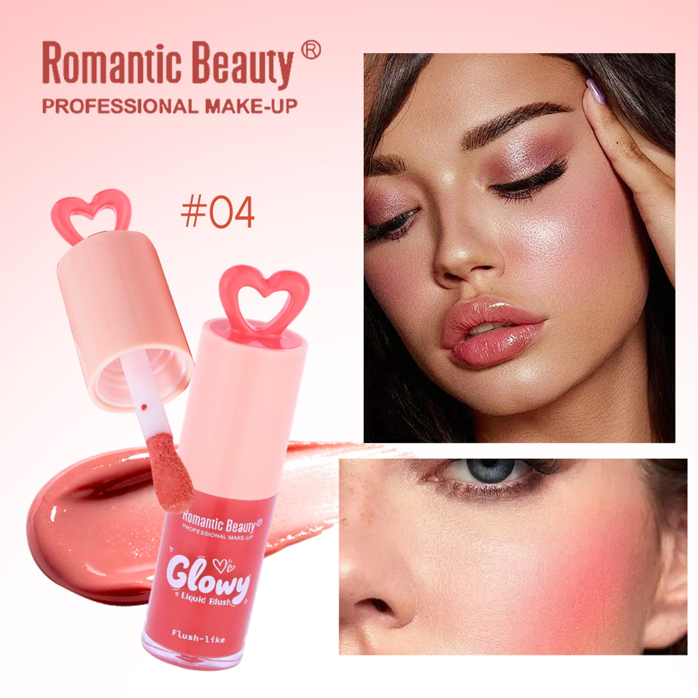 Cross-border Love Liquid Blush Natural Color Durable Carmine Brown No es fácil de quitar el maquillaje, mejora de la apariencia, blush rosa suave