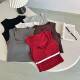 Simple Casual Square Collar Short Solid Color Vest Women's Inner Fixed Cup Fashionable Sleeveless All-match Base Beautiful Back Top