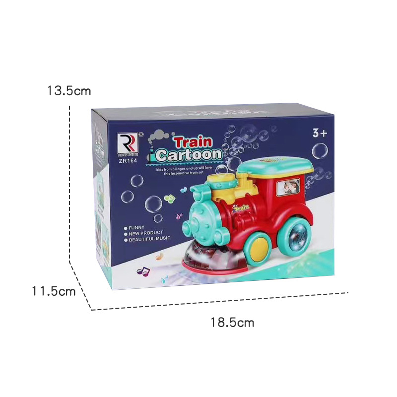 Transfronterizo nuevo tren eléctrico universal máquina de burbujas música luz automática burbuja soplando niño y niña puesto de juguete