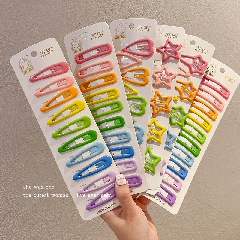 children‘s colorful star hairpin forehead broken hair bb clip girls side bang clip little girl clip hairware hairpin