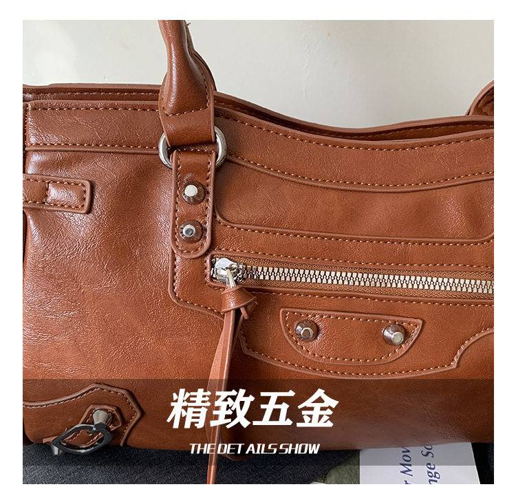 Túi xách tay nữ dáng kẹp nách thiết kế tối giản , dung lượng lớn — Màu cà phê lộn, Rượu vang đỏ, màu cà phê, màu nâu chi tiết 5