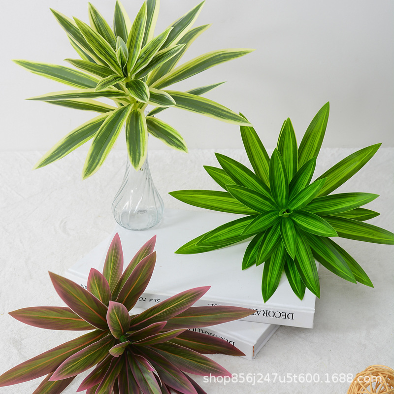 Simulation Lily DIY single -headed rich bamboo fake leaves potted…