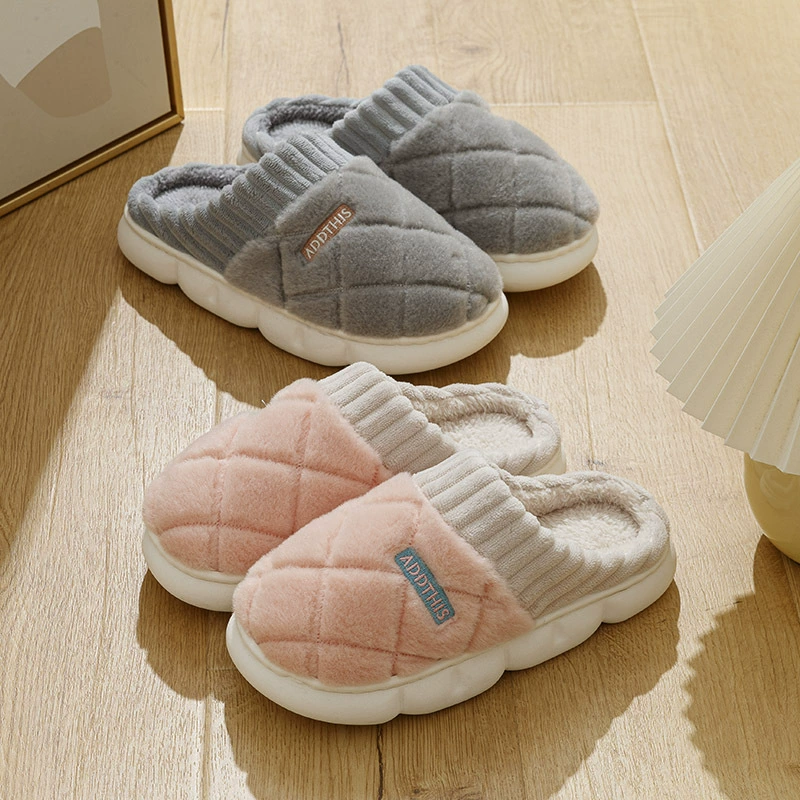 Demi-season slippers, men's fleece warm footwear for beloved for pregnant
